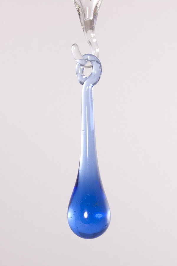 Glastropfen transparent blau 7cm